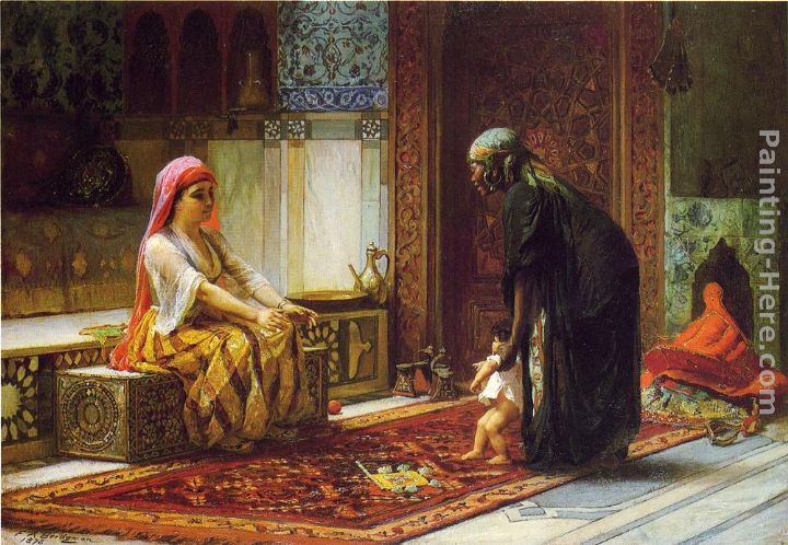 Mother and Child painting - Frederick Arthur Bridgman Mother and Child art painting